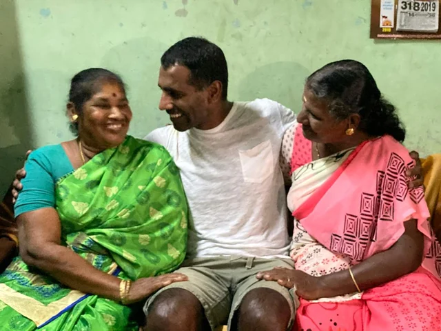 David sandhakumar with mother Danalakshmi