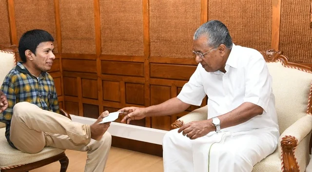 Pranav with Kerala Chief Minister