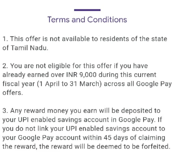 Terms and Conditions Google Pay