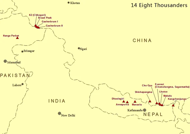 Eight-thousander மலை உச்சிகள்