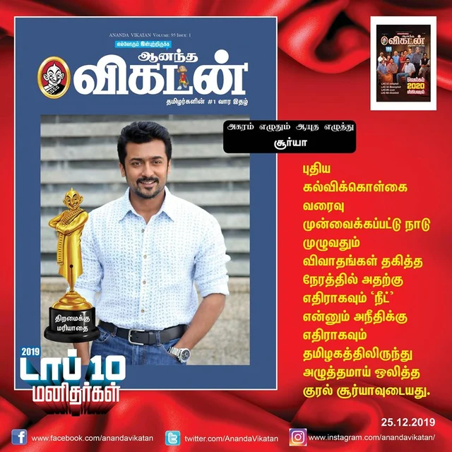 பொ.ரத்தினம் முதல் வனிதா வரை... 2019 டாப் 10 மனிதர்கள் @ ஆனந்த விகடன்