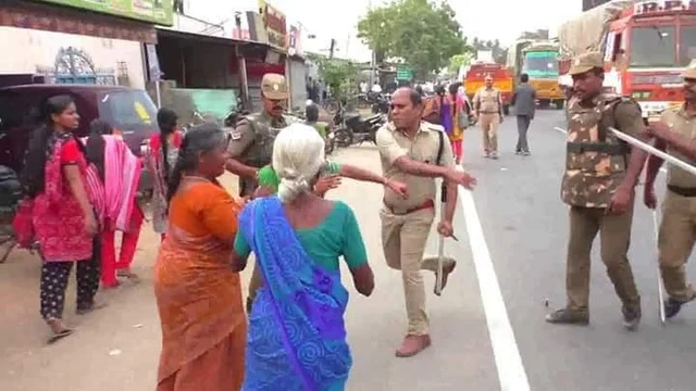 பெண்ணைத் தாக்கும் பாண்டியராஜன்...