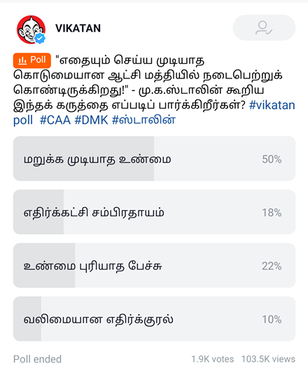 Stalin #VikatanPollResults