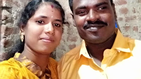 மனைவி கலாவுடன் கமலக்கண்ணன்