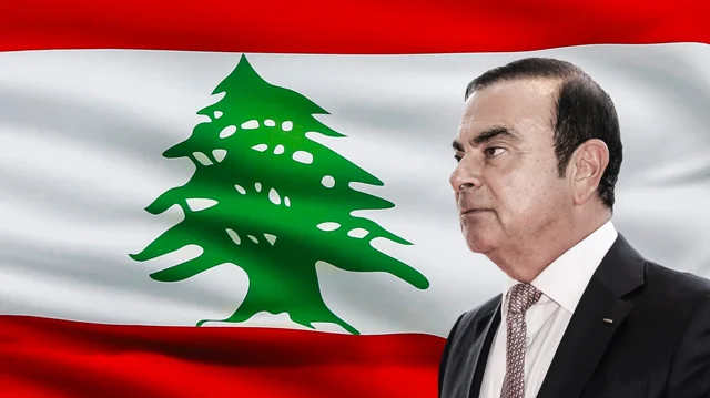 Carlos Ghosn with lebanon flag