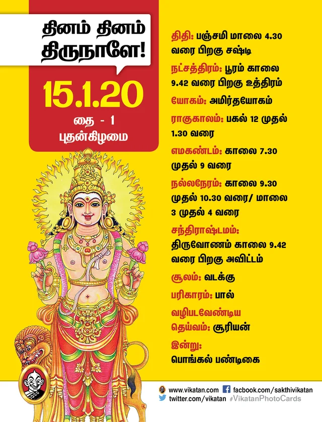 பொங்கல் வைக்க உகந்த நேரம்