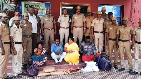 கஞ்சா விற்பனை செய்தவர்களைக் கைது செய்த போலீஸ்