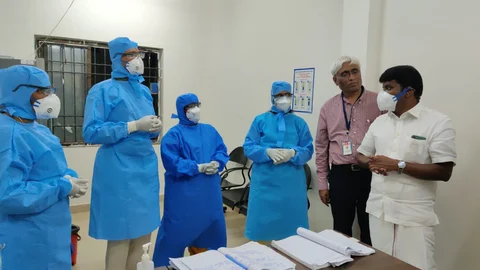 கொரோனா ஆலோசனையில் அமைச்சர் விஜயபாஸ்கர்