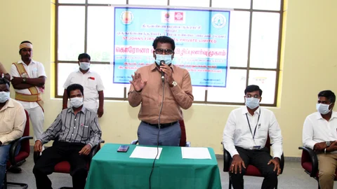 கொரோனா விழிப்புணர்வில் கலெக்டர் கந்தசாமி