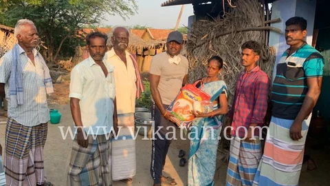 நிவாரணத் தொகுப்பு வழங்கிய மாரி செல்வராஜ்