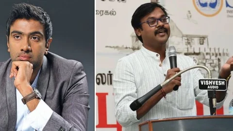 கிரிக்கெட் வீரர் அஷ்வின் மற்றும் ஆட்சியர் விஜயகார்த்திகேயன்