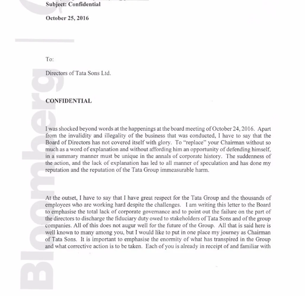 letter to the board