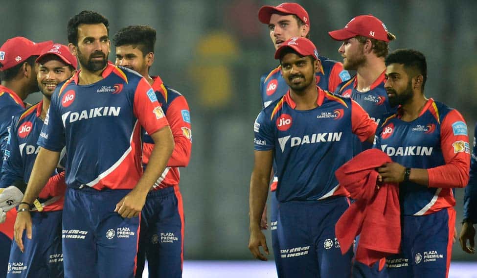 The Delhi Daredevils IPL team after defeating Rising Pune Supergiant by 7 runs on May 13, 2017. (Photograph: PTI)