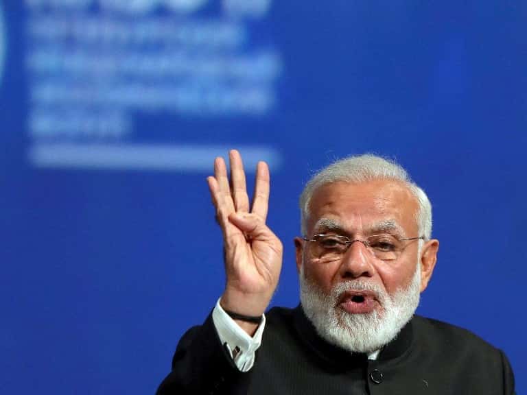 Indian Prime Minister Narendra Modi speaks at a forum in 2017. (Photo: PTI)