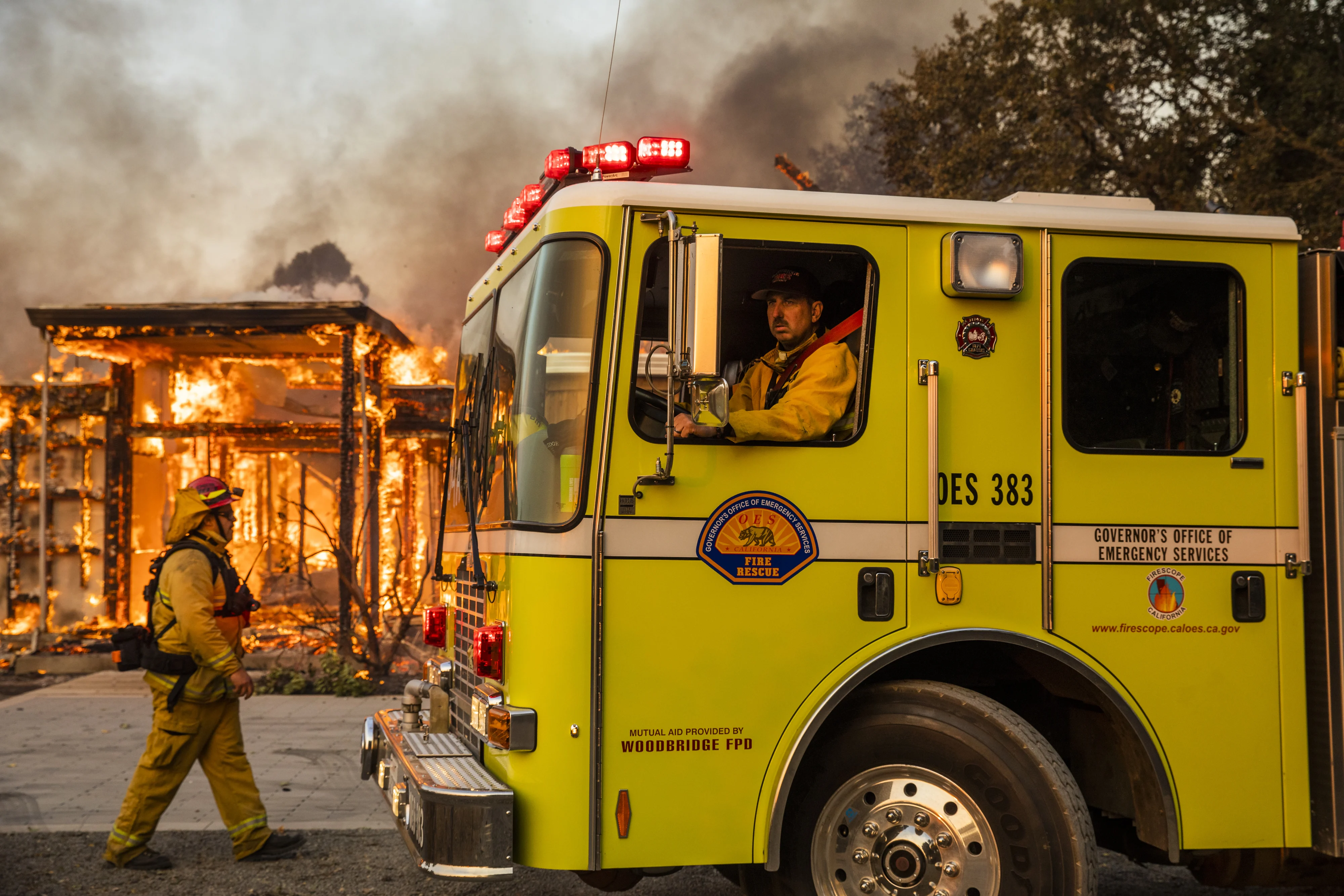 Spreading Fire Forces Evacuations in California Wine Country