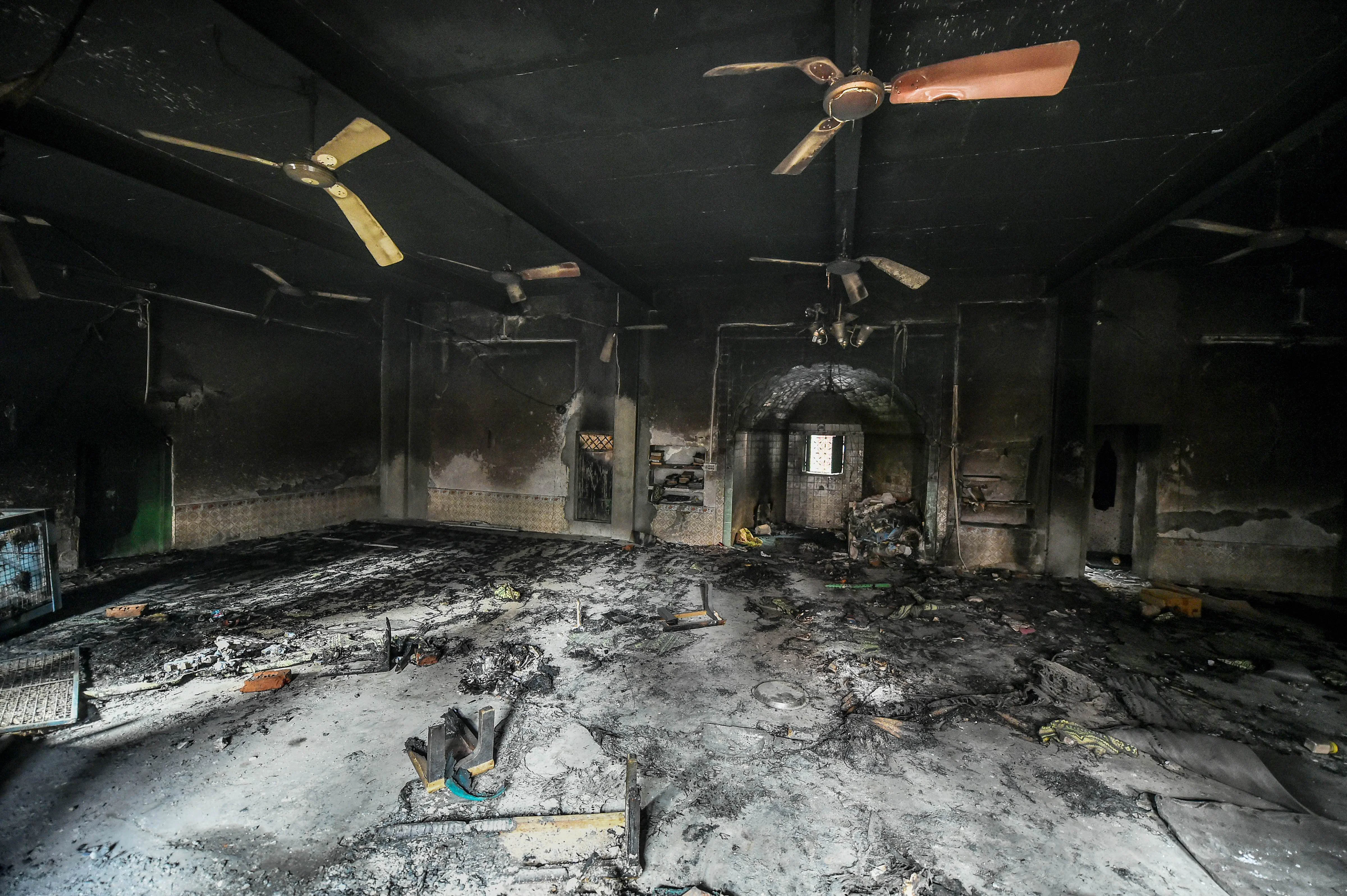 A burnt property following the violence. (Source: PTI)
