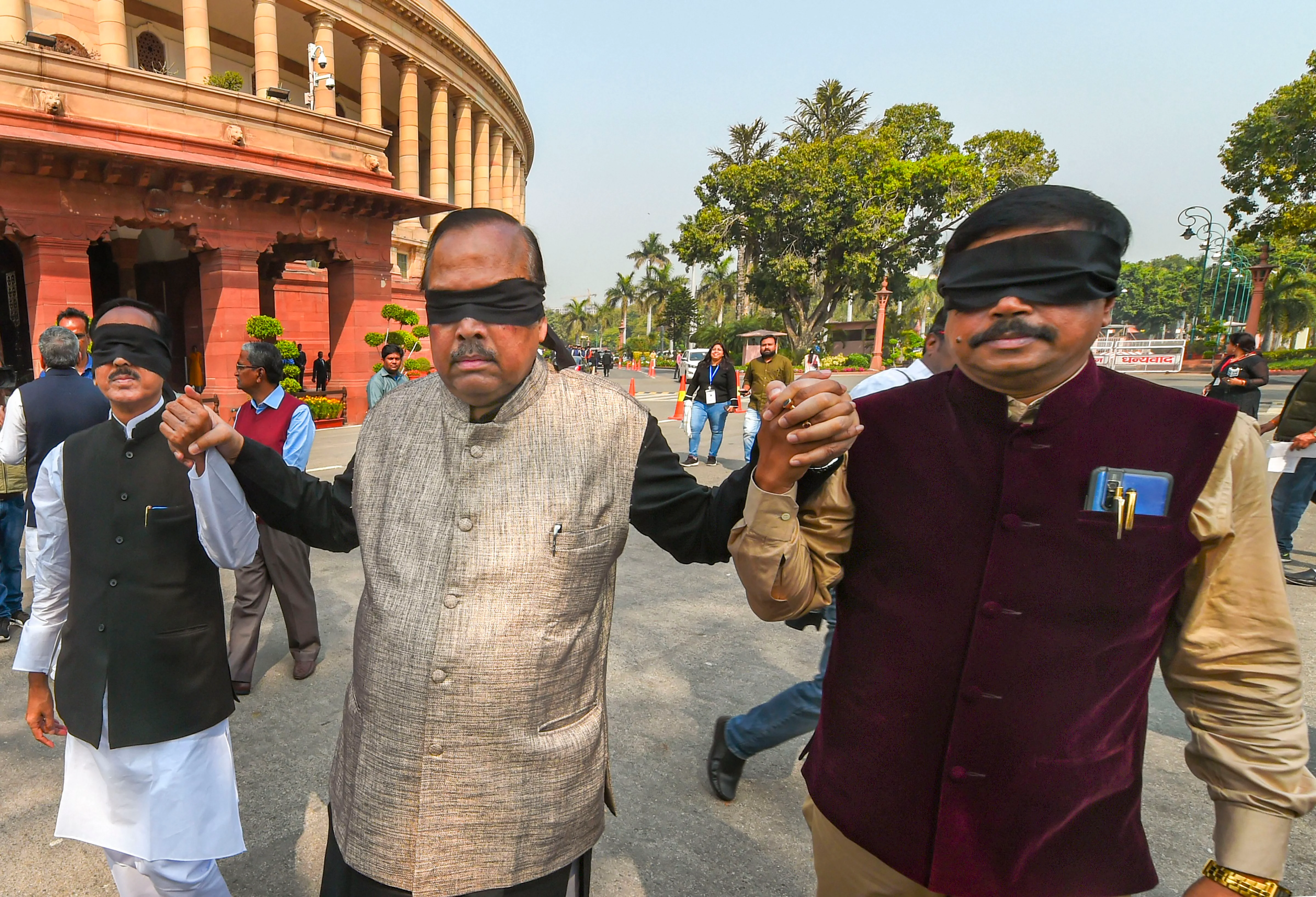 Trinamool Congress leaders protest over Delhi violence (Source: PTI)