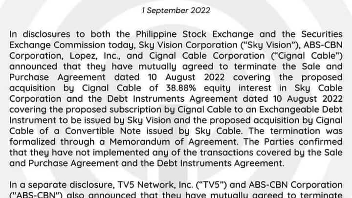 No deal: TV5/ ABS-CBN partnership terminated