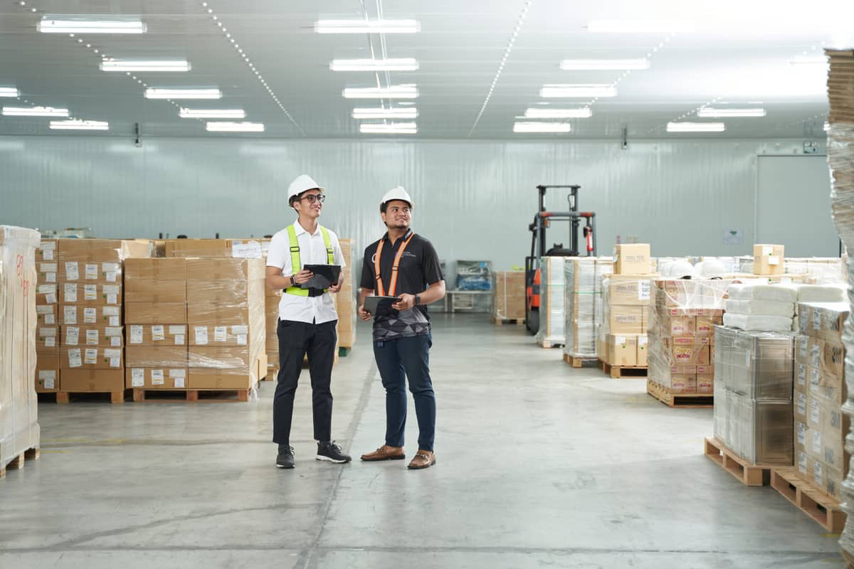 ALLHC employees conduct a site visit at a warehouse locator's facility in ALogis Biñan in Laguna Technopark.
