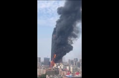 Fire engulfs skyscraper in China’s Changsha city