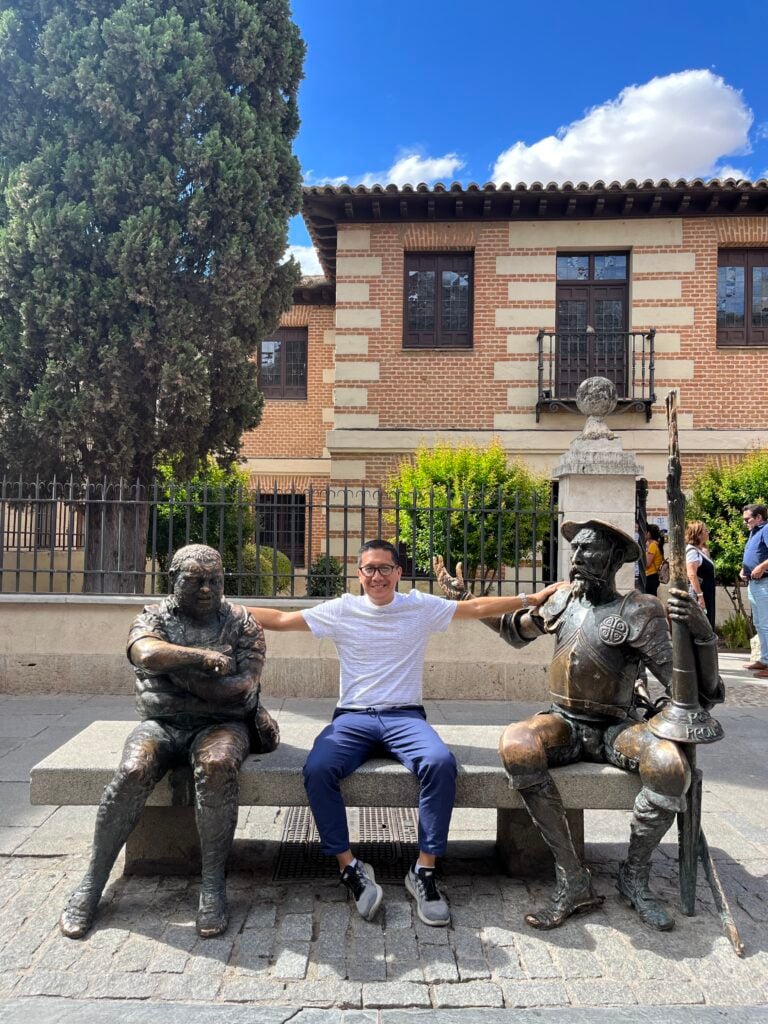 The writer gets the chance to 'mingle' with Don Quixote and Sancho Panza.