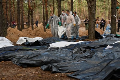 Ukraine says 447 bodies exhumed at Izyum, 30 with ‘signs of torture’