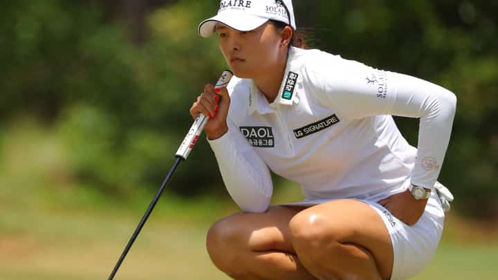 SOUTHERN PINES, NORTH CAROLINA - JUNE 05: Jin Young Ko of Korea prepares to putt on the first green during the final round of the 77th U.S. Women's Open at Pine Needles Lodge and Golf Club on June 05, 2022 in Southern Pines, North Carolina. Kevin C. Cox/Getty Images/AFP (Photo by Kevin C. Cox / GETTY IMAGES NORTH AMERICA / Getty Images via AFP)