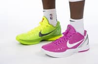 A detail view of the Nike basketball shoes worn by Jevon Carter #5 of the Milwaukee Bucks during media day at Fiserv Forum on 25 September 2022 in Milwaukee, Wisconsin. Nike topped analyst estimates for both earnings per share and revenues, but shares fell sharply as it faced questions over excess inventory in North America and signaled the strengthening dollar would dent results. (Photo by PATRICK McDERMOTT / GETTY IMAGES NORTH AMERICA / Getty Images via AFP)