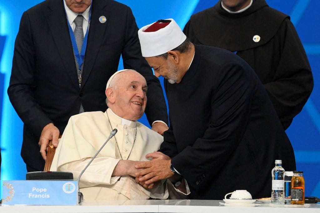 Pope warns against use of religion as prop for power