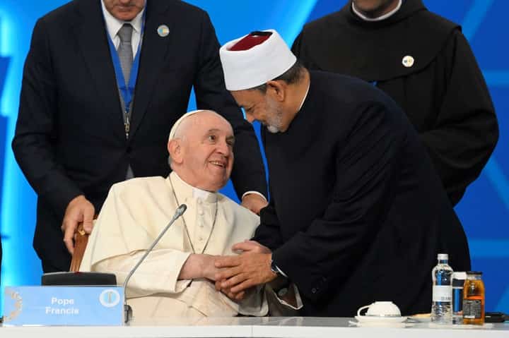 Pope warns against use of religion as prop for power