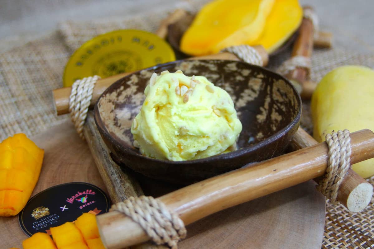 Paradise Mango Rum Liqueur gelato.