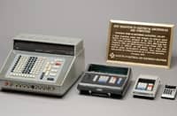 Some of Sharp's milestone inventions in electronics and computing over the last 110 years. (Photo courtesy of Sharp)