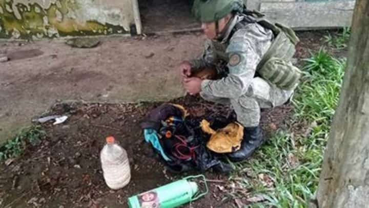 Soldiers recover IED components