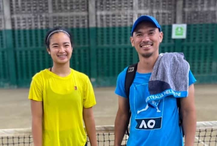 COACH Karl Santamaria poses with star student Alex Eala in this undated photo.