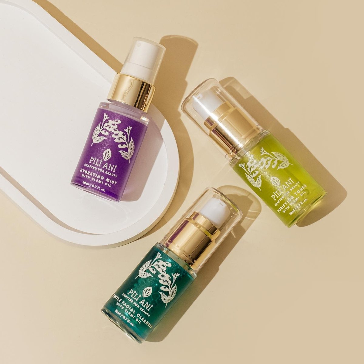 Hydrating Mist, Gentle Facial Cleanser, and Purifying Toner.