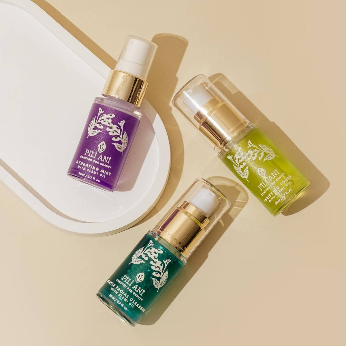 Hydrating Mist, Gentle Facial Cleanser, and Purifying Toner.