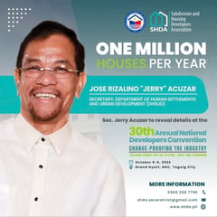 Gov’t’s 1-M houses per year program announced at National Developers Convention 2022