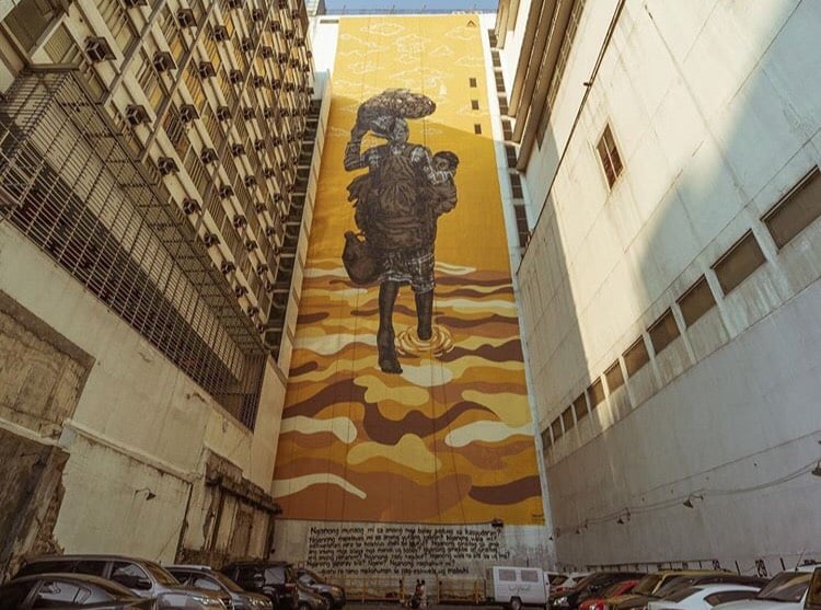 PHOTOGRAPH courtesy of Benilde Center for Campus Art
‘Bakwit’ by Filipino street artist and painter Archie Oclos .