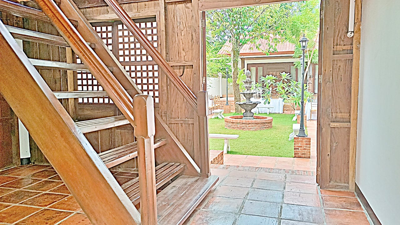 STAIRS leading to the courtyard.