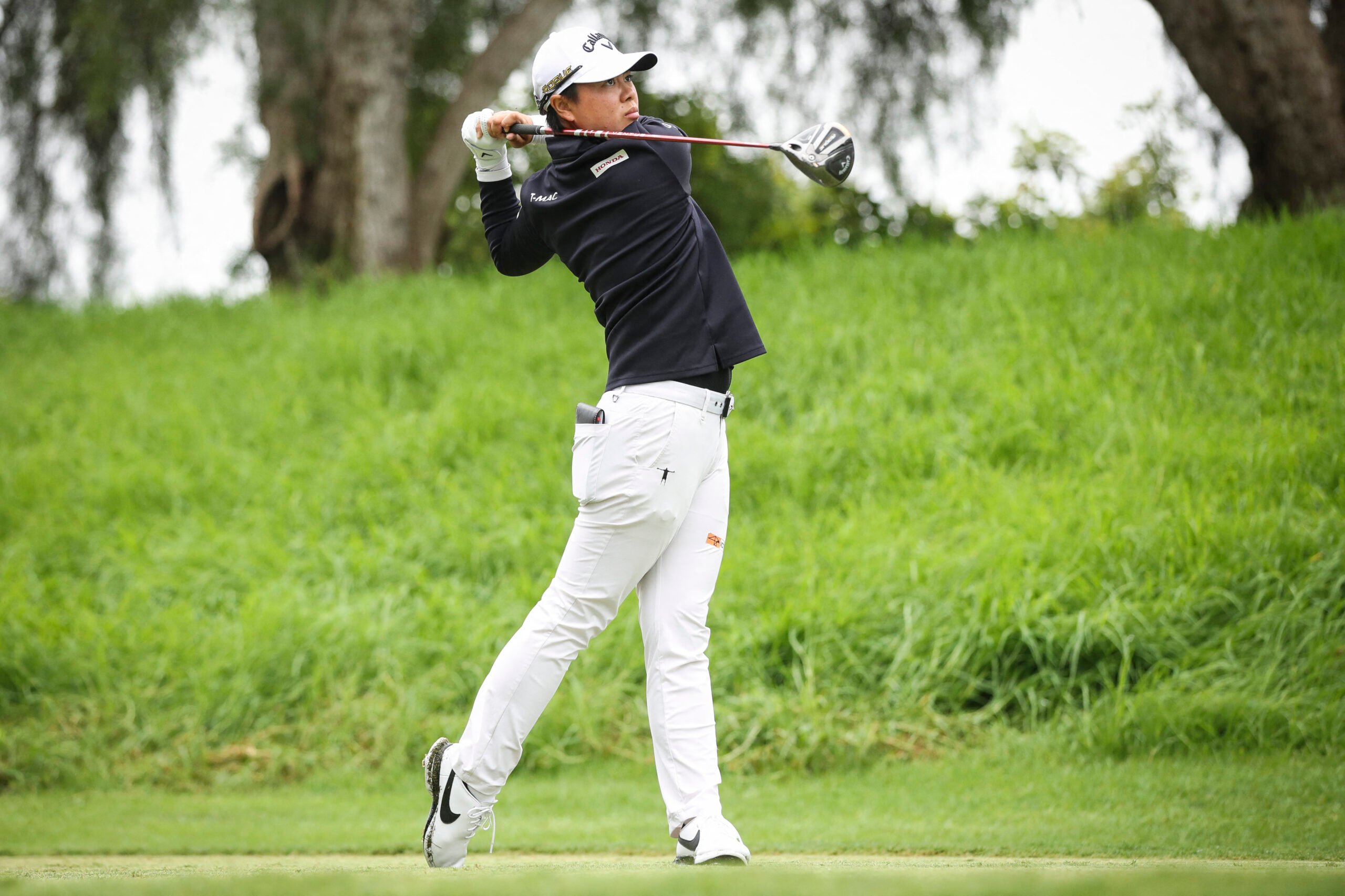 Yuka Saso is in nice position to barge into the Top 10 of the LPGA Medhiheal Championship after a second-straight two-under-par 70 at The Saticoy Club in Somis, California Friday. | Meg Oliphant/AGENCE FRANCE-PRESSE