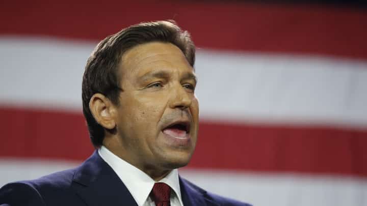 Florida Gov. Ron DeSantis gives a victory speech after defeating Democratic gubernatorial candidate Rep. Charlie Crist during his election night watch party at the Tampa Convention Center on November 8, 2022 in Tampa, Florida. DeSantis was the projected winner by a double-digit lead. Photo by Octavio Jones / GETTY IMAGES NORTH AMERICA / Getty Images via AFP
