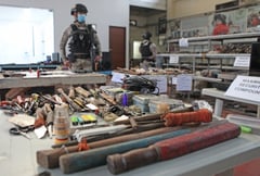 Jail raid: Weapons, shabu, and beer worth P1K per can