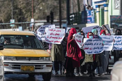 Afghan women protest on eve of UN day against violence