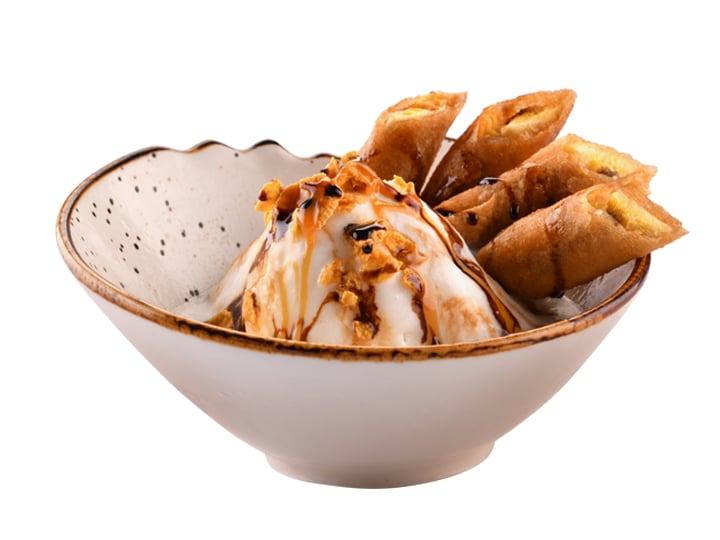 Banana Turon con Leche.
