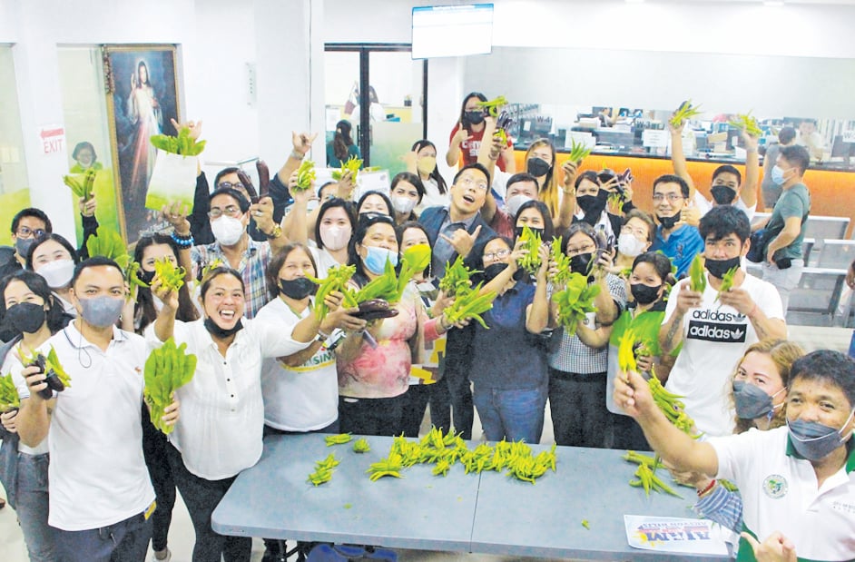 Mayor Arth Jhun A. Marasigan holds community pantry for city employees from produce of the City Agri Park.