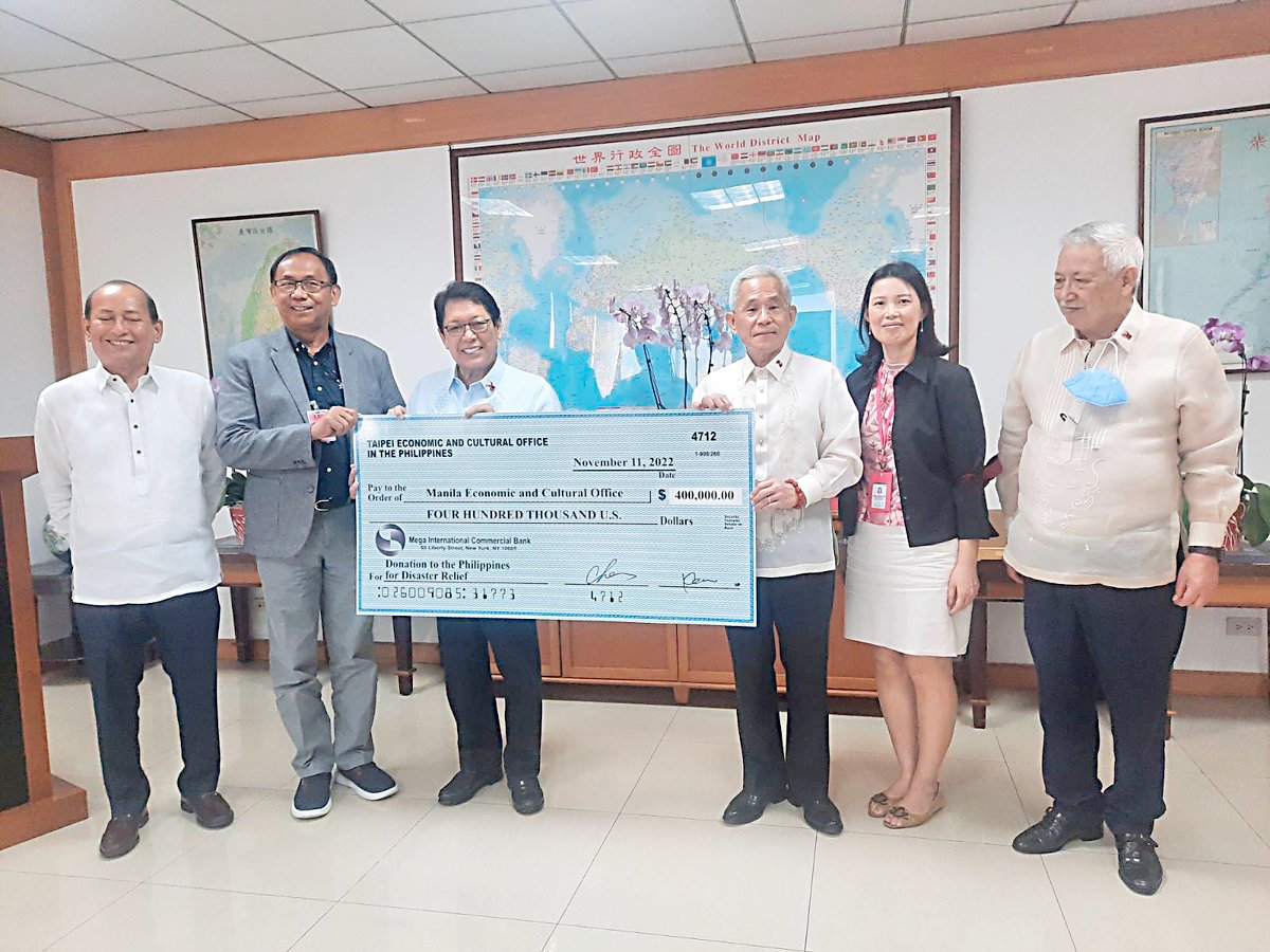 Taiwan does ‘bayanihan,’ donates for disaster relief