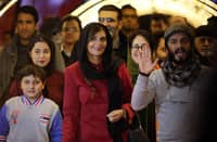 Iranian actress Hengameh Ghaziani, center, a vocal critic of the crackdown on protesters, was arrested for inciting and supporting the "riots" and for communicating with opposition media, the official news agency IRNA said. (Photo: AFP)