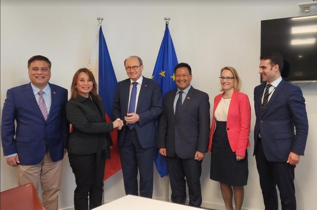 'My colleagues and I assured the EU that we share the same advocacies,' said Legarda, with Senate President Juan Miguel Zubiri (left) and Senator JV Ejercito (third from right).