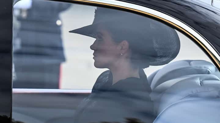 Meghan, Duchess of Sussex, during the State Funeral Service for the late Queen Elizabeth II on 19 September 2022. (Photo by ALAIN JOCARD / POOL / AFP)