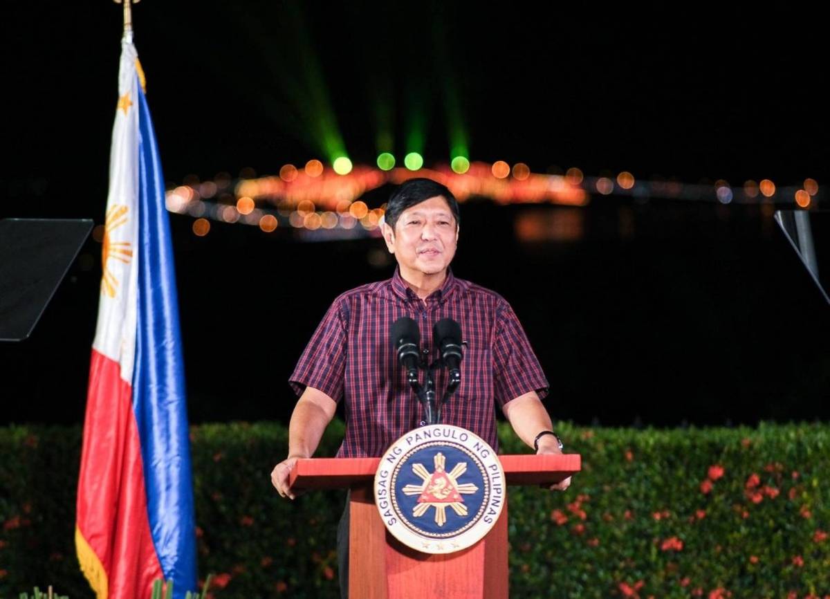 <strong>Photograph courtesy of ops</strong><br />PBBM: San Juanico bridge lighting to prop up tourism, economic activity.